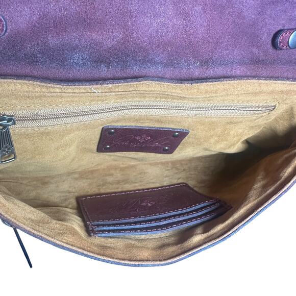 Patricia Nash Round chain link Leather Crossbody Bag Adjustable Strap Baku Red - Picture 5 of 12